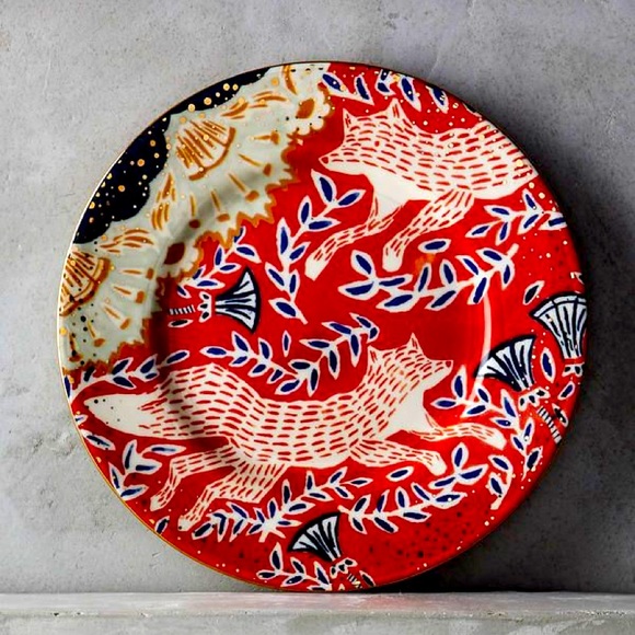 Anthropologie Other - Anthropologie Pancha Fox bone china canapé dessert plate
